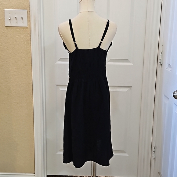 Leopards & Roses Asymmetrical Spaghetti Strap Black and Cream Dress Size  3 - Picture 6 of 10